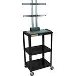 Luxor AVJ42-LCD Height-Adjustable Steel AV Cart with LCD Mount (Black)