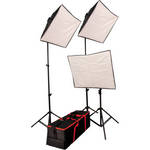 Autocue/QTV 3-HEAD SOFTBOX LIGHTING KIT - 220v