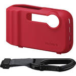 Sony LCJ-THG/R Silicone Jacket Case and Strap for the DSC-TF1 Digital Camera (Red)