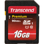 Transcend 16GB SDHC Memory Card Premium Class 10 UHS-I