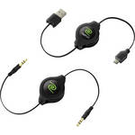 ReTrak Retractable Auxiliary and Micro USB Cable Value Pack