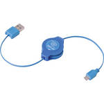 ReTrak 3.2' (0.97m) Retractable Micro USB Cable (Blue)