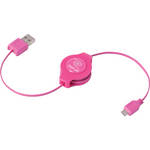 ReTrak 3.2' (0.97m) Retractable Micro USB Cable (Pink)