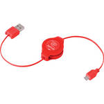 ReTrak 3.2' (0.97m) Retractable Micro USB Cable (Red)