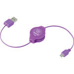ReTrak 3.2' (0.97m) Retractable Micro USB Cable (Purple)