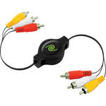 ReTrak ETCABLERCAV Retractable RCA Audio and Video Cable (4')