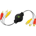 ReTrak ETCABLERCAX Retractable RCA Audio and Video Extension Cable (4')