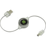 ReTrak 3.2' (0.97m) Retractable Blue Illuminating Mini USB Cable