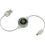 ReTrak 3.2' (0.97m) Retractable Red Illuminating Mini USB Cable