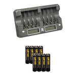 Watson 8-Bay Rapid Charger Kit with 8 AAA NiMH Batteries