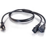 C2G 16 AWG 1-to-2 Power Cord Splitter to Power and Extension (6')