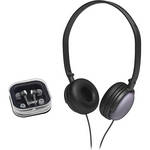 Coby 2-in-1 Combo DJ Style Stereo Headphones & Earphones (Black)