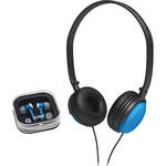 Coby 2-in-1 Combo DJ Style Stereo Headphones & Earphones (Blue)