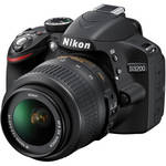 Nikon D3200 Digital SLR Camera w/18-55mm VR Lens (Black) & Deluxe Kit