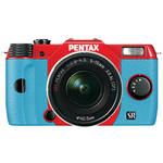 Pentax Q10 Compact Digital Interchangeable Lens Camera with 5-15mm Lens (Red / Aqua)