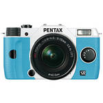 Pentax Q10 Compact Digital Interchangeable Lens Camera with 5-15mm Lens (White / Aqua)