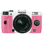 Pentax Q10 Compact Digital Interchangeable Lens Camera with 5-15mm Lens (White / Pink)