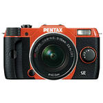 Pentax Q10 Compact Digital Interchangeable Lens Camera with 5-15mm Lens (Orange / Black)