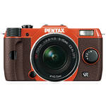 Pentax Q10 Compact Digital Interchangeable Lens Camera with 5-15mm Lens (Orange / Brown)