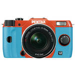 Pentax Q10 Compact Digital Interchangeable Lens Camera with 5-15mm Lens (Orange / Aqua)
