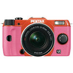 Pentax Q10 Compact Digital Interchangeable Lens Camera with 5-15mm Lens (Orange / Pink)