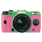 Pentax Q10 Compact Mirrorless Camera with 5-15mm Lens (Green / Pink)