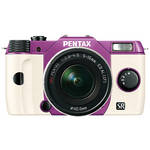 Pentax Q10 Compact Digital Interchangeable Lens Camera with 5-15mm Lens (Purple / White)