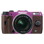Pentax Q10 Compact Digital Interchangeable Lens Camera with 5-15mm Lens (Purple / Brown)
