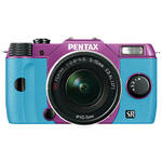 Pentax Q10 Compact Digital Interchangeable Lens Camera with 5-15mm Lens (Purple / Aqua)