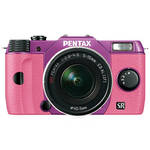 Pentax Q10 Compact Digital Interchangeable Lens Camera with 5-15mm Lens (Purple / Pink)