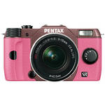 Pentax Q10 Compact Mirrorless Camera with 5-15mm Lens (Cocoa Brown / Pink)