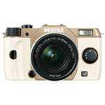 Pentax Q10 Compact Digital Interchangeable Lens Camera with 5-15mm Lens (Sand Beige / White)
