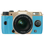 Pentax Q10 Compact Digital Interchangeable Lens Camera with 5-15mm Lens (Sand Beige / Aqua)