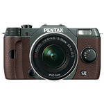 Pentax Q10 Compact Digital Interchangeable Lens Camera with 5-15mm Lens (Olive Green / Brown)