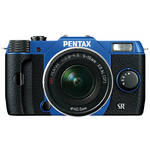 Pentax Q10 Compact Digital Interchangeable Lens Camera with 5-15mm Lens (Sapphire Blue / Black)