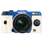Pentax Q10 Compact Digital Interchangeable Lens Camera with 5-15mm Lens (Sapphire Blue / White)