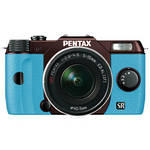 Pentax Q10 Compact Mirrorless Camera with 5-15mm Lens (Metal Brown / Aqua)
