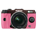 Pentax Q10 Compact Mirrorless Camera with 5-15mm Lens (Metal Brown / Pink)