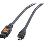 Tether Tools TetherPro FireWire 800 9-pin to FireWire 400 4-pin Cable (Clear, 15')