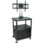 H. Wilson WPTV44C2E Mobile Cart with WFST Universal LCD TV Mount, a Cabinet and a Shelf (Black)