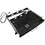 Adesso 19" 1RU Rackmount Keyboard Drawer with Industrial Compact Scissor-Switch Touchpad Keyboard
