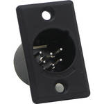 Switchcraft D Series 6-Pin XLR Male (Black Finish, Silver Pins)