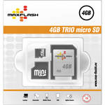KJB SECURITY PRODUCTS 4GB MICRO HC CARD w/TRIO MINI/SD ADAP