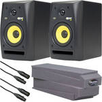 KRK RoKit 5 G2 Desktop Stereo Pair Kit with XLR Cables and MoPADs