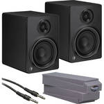 Mackie MR5mk2 Desktop Stereo Pair Kit with 1/4" TRS Cables and MoPADs