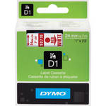 Dymo Standard D1 Tape (Red on White, 1.0" x 23')