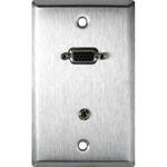 TecNec 1-Gang Stainless Plate with 15-pin HD Female TB and Stereo Mini Jack