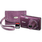 Nikon COOLPIX S5200 Digital Camera Kit (Plum)