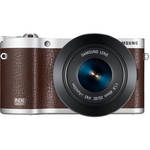 Samsung NX300 Mirrorless Digital Camera with 45mm f/1.8 2D/3D Lens (Brown)