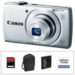 Canon PowerShot A2500 Digital Camera Deluxe Accessory Kit (Silver)